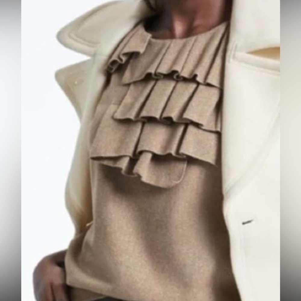 Banana Republic Gold Metallic Pleated Blouse Med